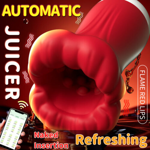 2024 new arrival Big Mouth APP Remote Control BlowJob Male Masturbator Male Penis Trainer - Image 2