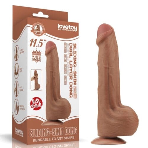 11.5'' King Sized Sliding Skin Dual Density Dildo - main product photo