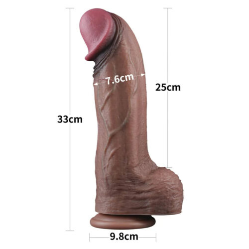 13" Huge Thick XXXL Dual Density Silicone Realistic Dildo with Hyper-Realistic Veins - Image 5