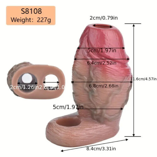 S8108 Large Silicon Penis Sleeve Realistic Hollow Dildo - Image 2