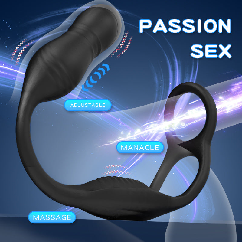 2024 new Prostate Massager Vibrating Anal plug double rings with remote control - product photo 2