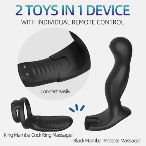 2024 new arrival Lockink Sevanda Black Mamba Prostate Cock Ring Massager - Image 4
