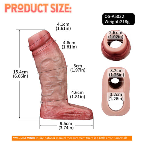 FAAK 5032 Cock Sleeve Realistic Penis Extender Open end Sex Toys for Men - Image 2