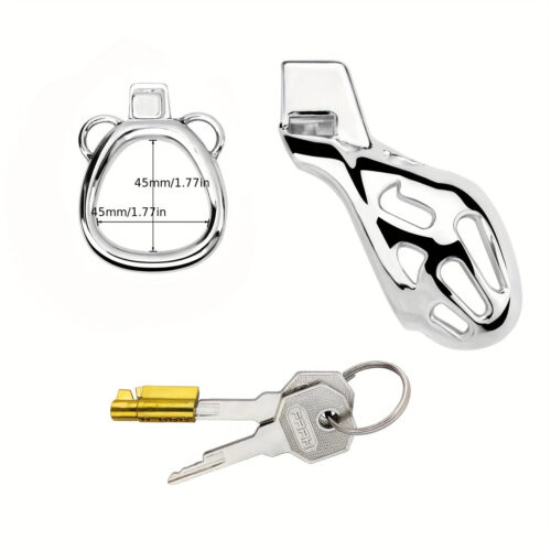 FRRK-183 Male Stainless Chastity Lock Cage Penis Cock Cage Belt Device - Image 4