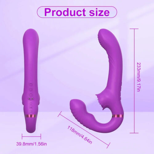 3-in-1 Rose Clit Stimulator Dual Motor Shock Strapless Strap-Ons - Image 3