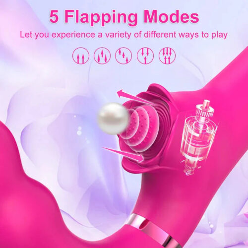 3-in-1 Rose Clit Stimulator Dual Motor Shock Strapless Strap-Ons - Image 5