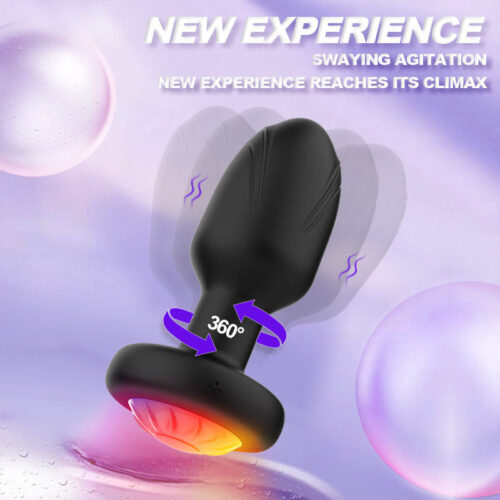 360 DEGREE Twist 7 Frequencies Shake 7 Frequencies LIGHT UP Led Anal Plug - Image 2