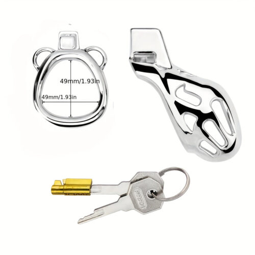 FRRK-183 Male Stainless Chastity Lock Cage Penis Cock Cage Belt Device - Image 6