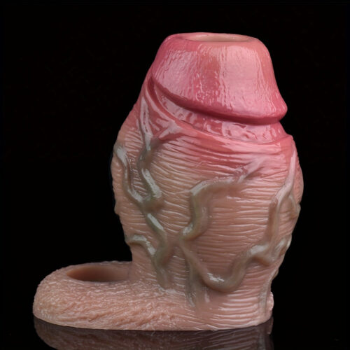 S8109 Open Head Sheath With Ring Cock Silicon Penis Sleeve Realistic Hollow Dildo - Image 3
