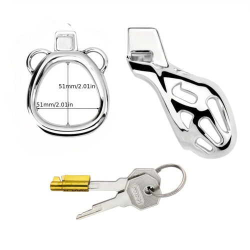 FRRK-183 Male Stainless Chastity Lock Cage Penis Cock Cage Belt Device - Image 7
