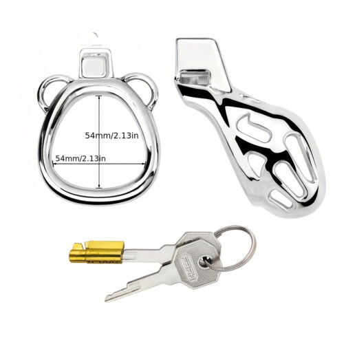 FRRK-183 Male Stainless Chastity Lock Cage Penis Cock Cage Belt Device - Image 8