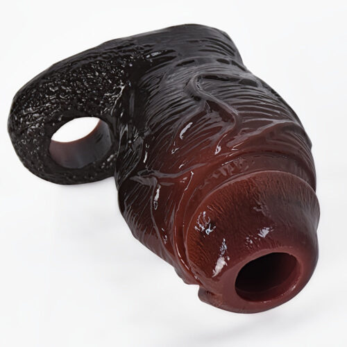 S8109 Open Head Sheath With Ring Cock Silicon Penis Sleeve Realistic Hollow Dildo - Image 5