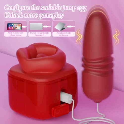 New Arrival Red Lip Clit Sucking Thrusting Vibrator Dual-action Vibrating Bullet Tongue Oral Vagina Sexy for Women - Image 2