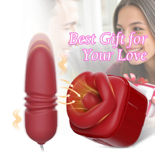 New Arrival Red Lip Clit Sucking Thrusting Vibrator Dual-action Vibrating Bullet Tongue Oral Vagina Sexy for Women - Image 3