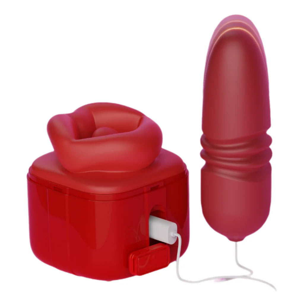 New Arrival Red Lip Clit Sucking Thrusting Vibrator Dual-action Vibrating Bullet Tongue Oral Vagina Sexy for Women - Image 7