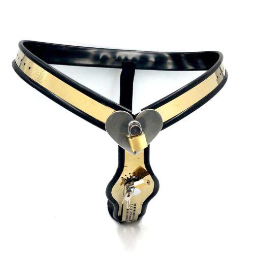 Alternative view of Black Emperor Titanium gold Love Shape Chastity Belt