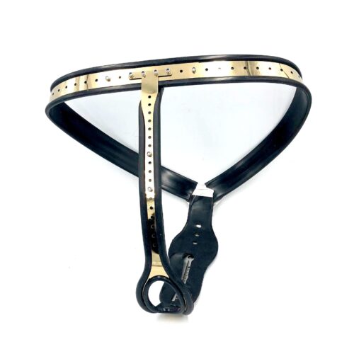 Black Emperor Titanium gold Love Shape Chastity Belt - Image 3