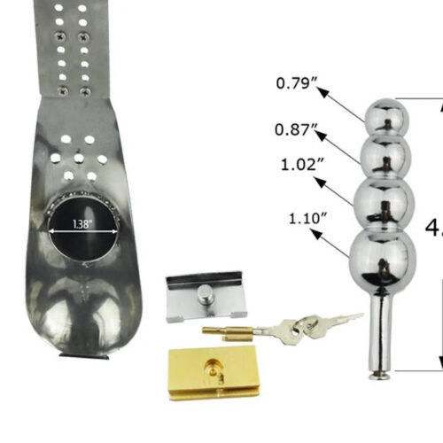 Black Emperor Saddle Male Chastity Belt with plug - Image 5