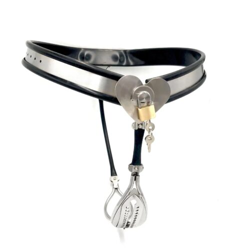 Alternative view of Black Emperor Stainless Steel Y-type Female Chastity Belt
