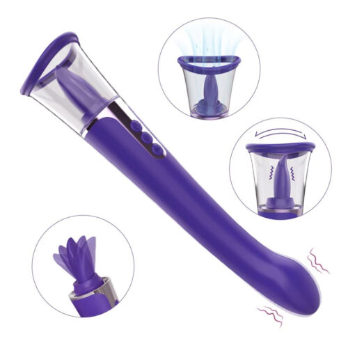 SHD H004 3 in 1 Clitoral Sucking G Spot Vibrator & Clit Licking Tongue - Image 5