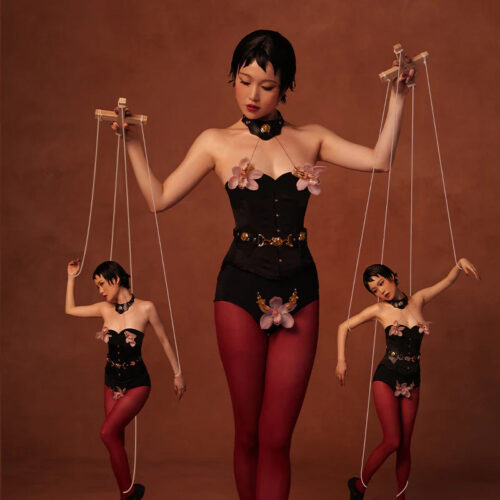 Alternative view of Upko Mystic Bond Collection - Collar With Pulling Nipple Clamps