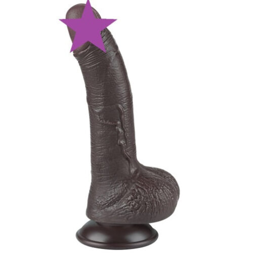 7.5'' Curved Sliding Skin Dual Density Dildo - Image 3