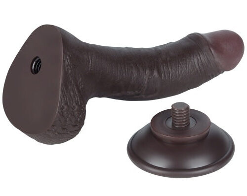 7.5'' Curved Sliding Skin Dual Density Dildo - Image 7
