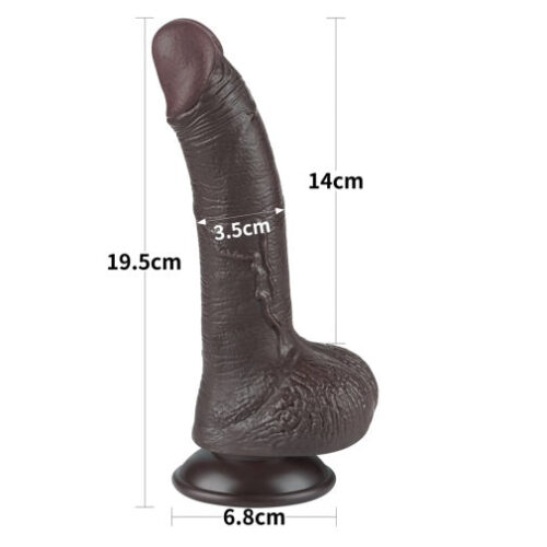7.5'' Curved Sliding Skin Dual Density Dildo - Image 8