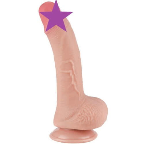 7.5'' Curved Sliding Skin Dual Density Dildo - Image 4