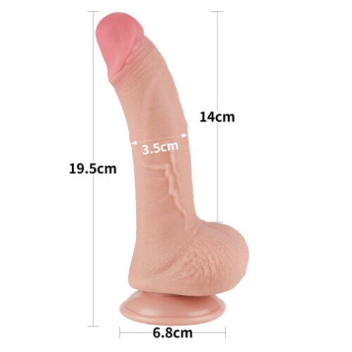 7.5'' Curved Sliding Skin Dual Density Dildo - Image 10