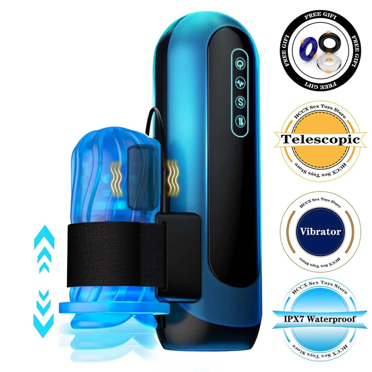 EASY.LOVE Skylon Deep Throat Thrusting Sucking Vibration Telescopic Masturbator - Image 4