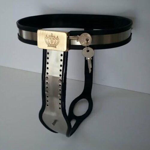 Black Emperor Stainless Steel Female Chastity Pants With Thigh Ring - Image 5