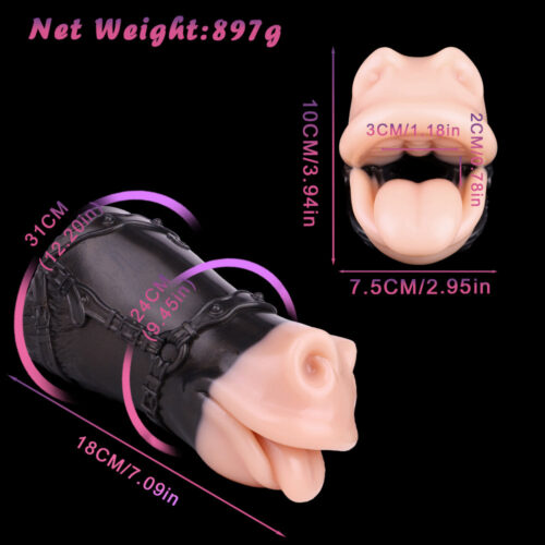 Realistic Horse Mouth Pocket Pussy Masturbator Animal Oral Sex Penis Massage - Image 4