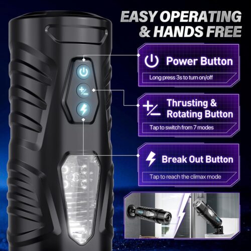 HANNIBAL Automatic Male Masturbator with 7 Thrusting 7 Rotating - Image 6