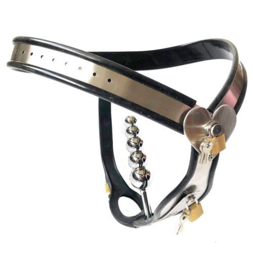 Alternative view of Black Emperor Heart Type Stainless Steel Female Chastity Lock Device