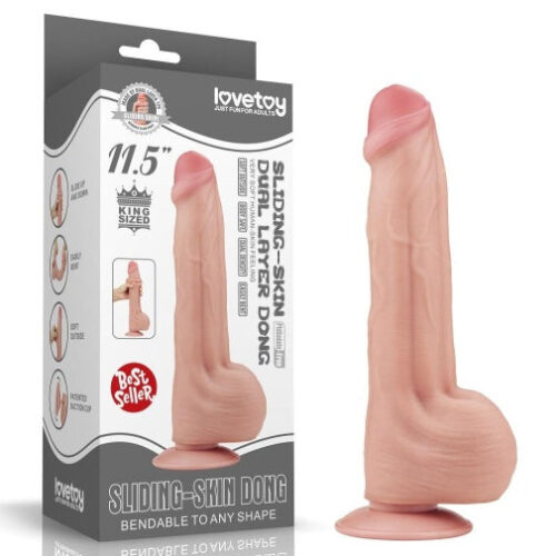 11.5'' King Sized Sliding Skin Dual Density Dildo - Image 2