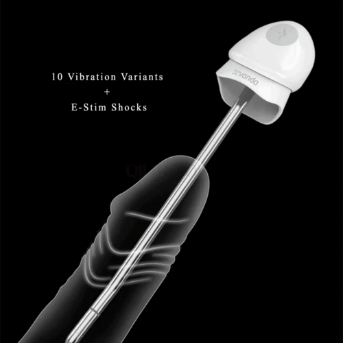 Lockink Electric Shock Male Penis Ring Metal Urethra Vibrator - Image 2