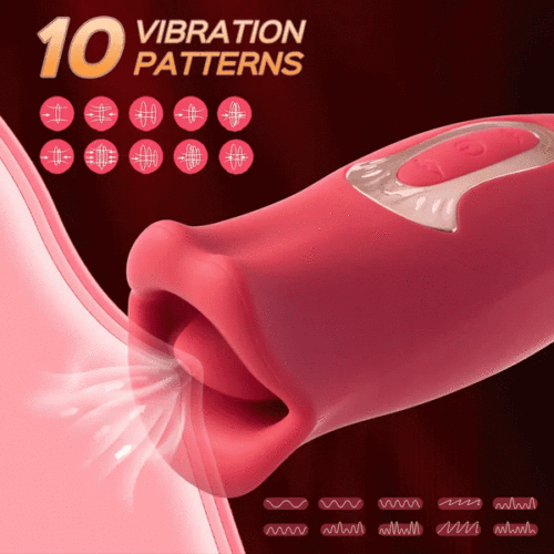 Mizzzee Flame Lips Super Vibrating Clit Tickler Oral Sex Toy Mouth Biting Vibrator - Image 3