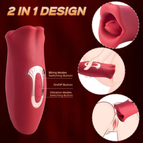 Mizzzee Flame Lips Super Vibrating Clit Tickler Oral Sex Toy Mouth Biting Vibrator - Image 4