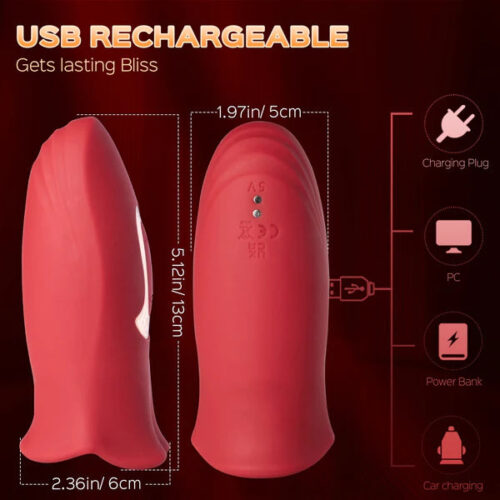Mizzzee Flame Lips Super Vibrating Clit Tickler Oral Sex Toy Mouth Biting Vibrator - Image 5