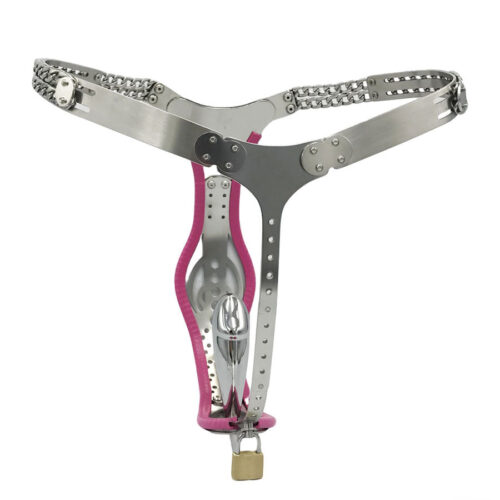 316 Stainless steel hollow female Chastity belt with vagina anal plug for women - Image 14