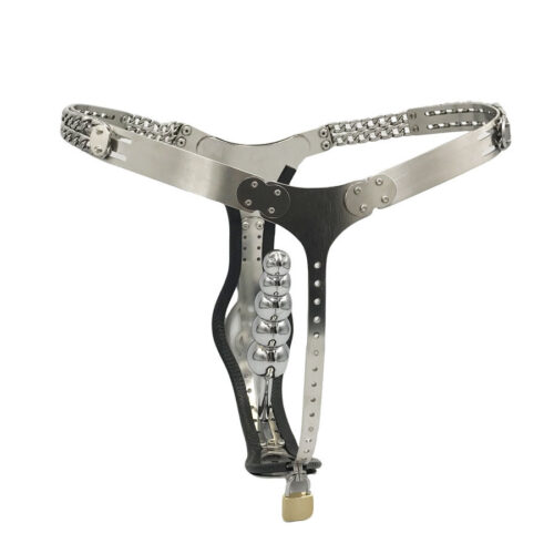 316 Stainless steel hollow female Chastity belt with vagina anal plug for women - Image 8