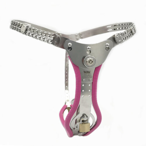 Alternative view of Press Lock Male Full Adjustable Stainless Steel Chastity Belt Cock Penis Cage for men