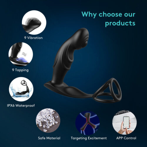 Prostate Massager Anal vibrator with Cock ring with APP control - Image 4