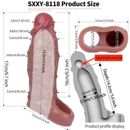 Pyrrhus S8118 Realistic Penis Extension sleeve - Image 2