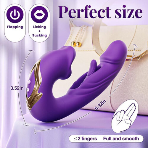 S-Hande G-Spot Vibrator with 7 Flapping 7 Vibrating 5 Licking & Sucking - Image 6