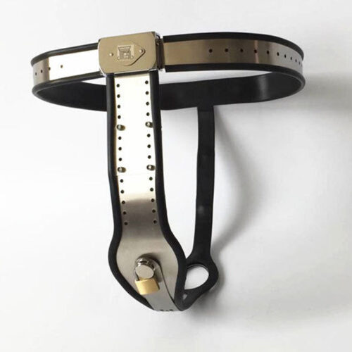 Black Emperor Stainless Steel Silicone Female Chastity Lock Device - Image 5