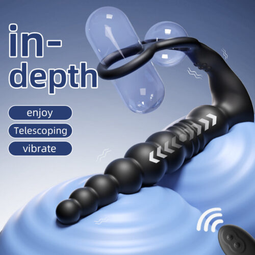 Thrusting Anal Beads with Cock Ring with Remote control - Image 10