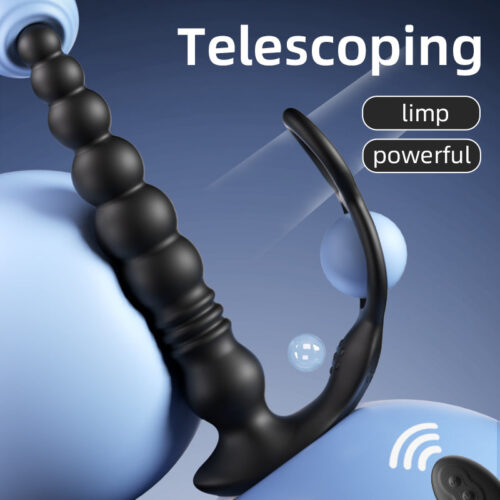 Thrusting Anal Beads with Cock Ring with Remote control - Image 5