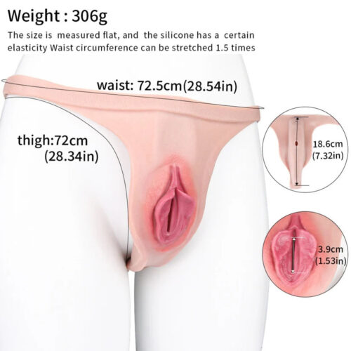 G1224 Fantasy Boy Style Strapon Silicone Fake Vagina Featuring Realistic Vulva and Vaginal Structure - Image 2